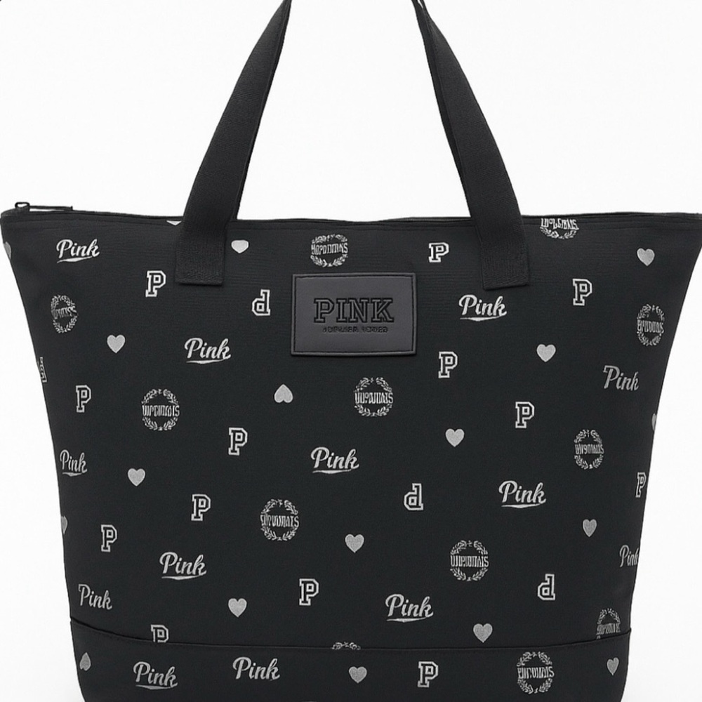 PINK Victoria's Secret Black Patterned Tote